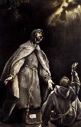 GRECO, El St Francis-s Vision of the Flaming Torch oil painting artist